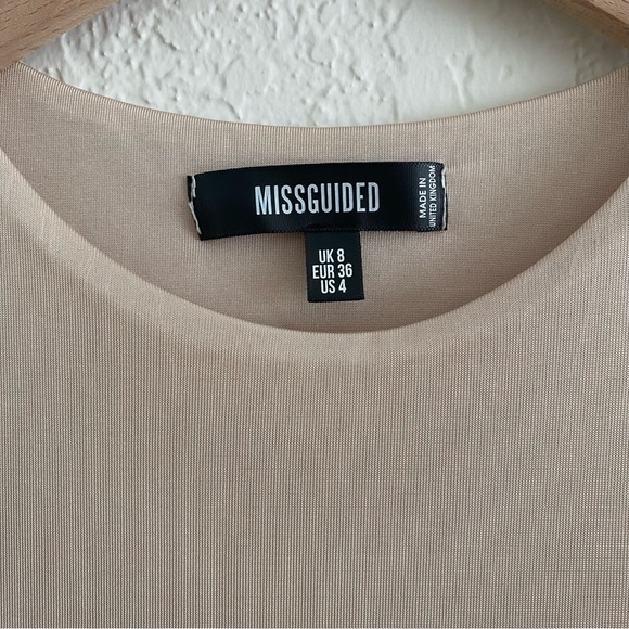 Missguided - Slinky Knit Racer Bodysuit in Tan - Size : 4 - Picture 6 of 7